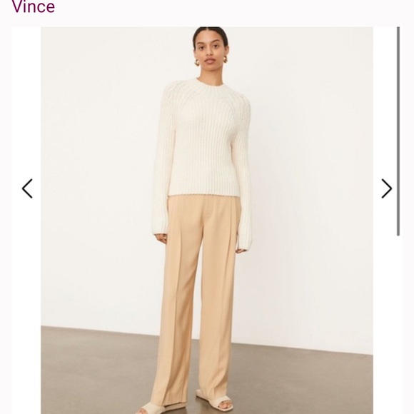 Vince Off-White Raglan Sleeve Mock Neck Sweater - Picture 3 of 11